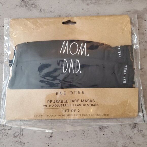 Rae Dunn Accessories - NWT Rae Dunn Reusable Face Masks | Mom & Dad